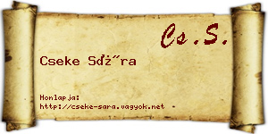 Cseke Sára névjegykártya